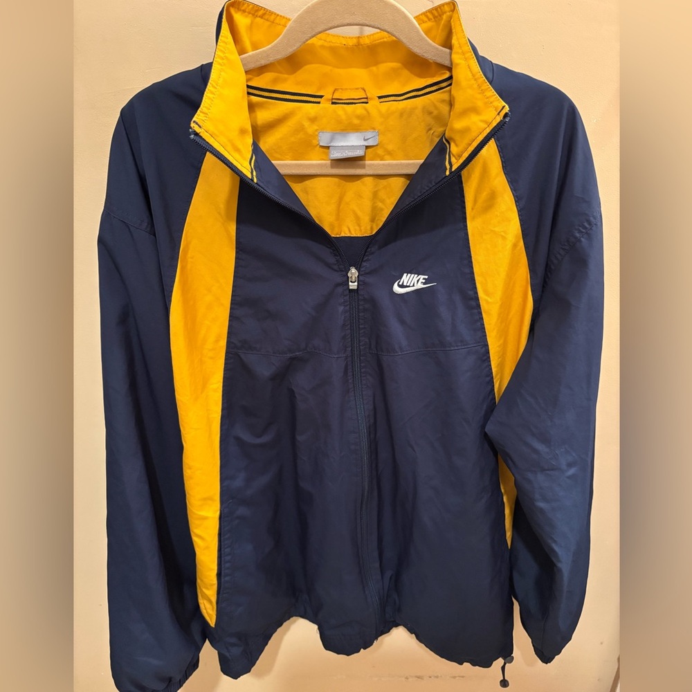 Vintage Nike Windbreaker Zippered Jacket Blue & Yellow Men’s Large